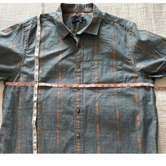 Pendleton Short Sleeve Carson Chambray Shirt XL 100% Cotton - Picture 9 of 9
